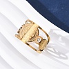 304 Stainless Steel Rhinestone Saint Benedict Open Cuff Rings LS-RJEW-M069-01G-5