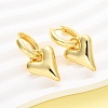 Heart Brass Hoop Earrings EJEW-D322-12G-01-2