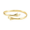 Brass Double Hands Hug Open Cuff Bangle for Women BJEW-S141-018-1