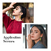DIY 12 Pairs 12 Style Two Tone Resin & Walnut Wood Stud Earring Findings DIY-CW0001-35-9