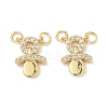 Brass Micro Pave Clear Cubic Zirconia Charms KK-P342-10G-1