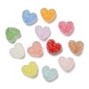 Drusy Heart Resin Rhinestone Beads X-RESI-C038-01-1