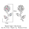 3Pcs Brass Micro Pave Cubic Zirconia Pendants ZIRC-OY001-55P-2