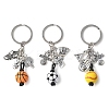 3Pcs Alloy & Wood Keychain KEYC-JKC01187-1