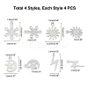 16Pcs 4 Style 201 Stainless Steel Pendants STAS-DC0001-69-5