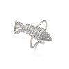 Adjustable 304 Stainless Steel Cuff Open Rings RJEW-D343-01P-2