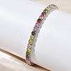 304 Stainless Steel Micro Pave Colorful Cubic Zirconia Tennis Bracelets for Women BJEW-G779-02P-3