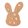 Rabbit Wall Mounted Brooch Jewelry Display Cork Tray AJEW-WH0433-01D-1