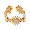 Sun 304 Stainless Steel Open Cuff Rings for Women RJEW-A091-20G-4