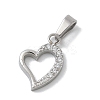 304 Stainless Steel Micro Pave Cubic Zirconia Pendants STAS-Z107-04P-04-1