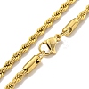 Ion Plating(IP) 3MM 304 Stainless Steel Rope Chain Bracelets for Women BJEW-R318-01G-2
