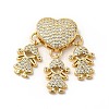Rack Plating Brass Micro Pave Cubic Zirconia Pendants KK-E072-07G-1