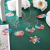 32Pcs 8 Style 430 Stainless Steel Filigree Pendants STAS-BY0001-10-7