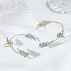 2Pcs 2 Styles Leaf Alloy Micro Pave Clear Cubic Zirconia Cuff Earrings EJEW-LP0013-19G-3