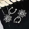 Sun 316 Surgical Stainless Steel Dangle Half Hoop Earrings for Women EJEW-G416-47AS-3