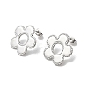 304 Stainless Steel Flower Stud Earrings LS-EJEW-F398-02P-2