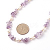 4Pcs 4 Style Natural Mixed Gemstone Chips & Pearl Beaded Necklaces Set for Women NJEW-JN04008-8