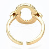 Brass Micro Pave Cubic Zirconia Cuff Rings RJEW-S045-070-NR-4