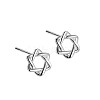 Anti-Tarnish Rhodium Plated Star of David 999 Fine Silver Stud Earrings for Women LS-EJEW-S215-05P-1