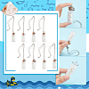 8Pcs 8 Style Glass Sea Wish Bottle with Natural Trumpet Shell Pendant Necklaces Set NJEW-AB00005-4