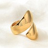 Ion Plating(IP) 304 Stainless Steel Plain Band Wrap Cuff Ring RJEW-L103-01-G-3