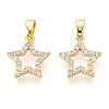 Brass Micro Pave Cubic Zirconia Charms KK-N257-62G-1
