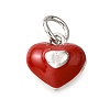 Brass FireBrick Enamel Charms KK-D356-14P-1