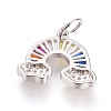 Brass Micro Pave Cubic Zirconia Pendants X-ZIRC-G166-26P-2
