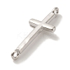 Rack Plating Brass Religion Cross Connector Charms Links KK-U027-04P-2