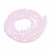 Imitation Jade Bicone Frosted Glass Bead Strands EGLA-A039-J4mm-MB02-2