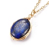 Natural Lapis Lazuli Wire Wrapped Pendant Necklaces X-NJEW-JN03080-03-1