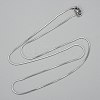 Non-Tarnish 304 Stainless Steel Square Snake Chain Necklaces LS-NJEW-P170-01P-08-1