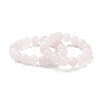 Natural Rose Quartz Beaded Stretch Bracelets BJEW-A117-E-11-4