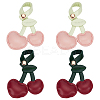 4Pcs 2 Colors PU Leather Cherry Pendant Decoration AJEW-FG0007-41-1