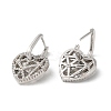 Hollow Heart Rack Plating Brass Micro Pave Cubic Zirconia Dangle Hoop Earrings EJEW-A027-06P-2