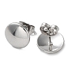 Non-Tarnish 304 Stainless Steel Flat Round Ear Studs for Women EJEW-P234-08P-2