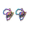Rack Plating Rainbow Color Alloy Pendants PALLOY-S180-307-2
