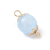 Dyed Natural Selenite Round Connector Charms PALLOY-JF04271-4