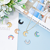 10Pcs 5 Colors 304 Stainless Steel Pendants STAS-DC0013-61-5