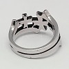 Personalized Retro 304 Stainless Steel Cross Rings for Men RJEW-F006-116-3