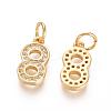 Brass Micro Pave Clear Cubic Zirconia Charms ZIRC-L092-08-G-2