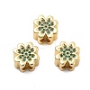 Brass Micro Pave Cubic Zirconia European Beads KK-Q006-41G-02-1