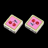 Printed Handmade Porcelain Beads PORC-G016-04W-2