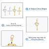 16Pcs 4 Styles Rack Plating Brass & Cubic Zirconia Pendants KK-HS0001-13-4