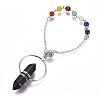 Chakra Natural Mixed Gemstone Pointed Dowsing Pendulums BJEW-L663-01-3