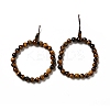 Natural Tiger Eye Gourd Beaded Stretch Bracelet for Women G-G997-G04-1