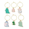 Alloy Enamel Wine Glass Charms AJEW-JO00239-1