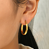 Stylish 201 Stainless Steel Ripple Hoop Earrings RE3592-1