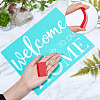 2Pcs Word Welcome to Our Home Pattern Self-Adhesive Silk Screen Printing Stencil DIY-GF0004-09-3