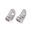 Rack Plating Brass Micro Pave Clear Cubic Zirconia Fold Over Clasps LS-KK-E080-02P-2